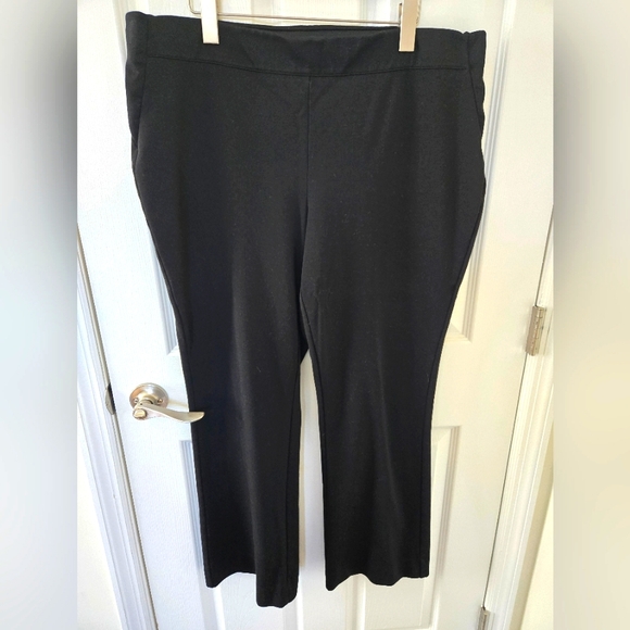 Vera Wang Bootcut Pants Trousers Pull-on Career Plus Size XXL Black EUC - Picture 1 of 5